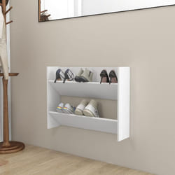 Vidaxl - Scarpiera a Muro Bianca 80x18x60 cm in Legno Multistrato