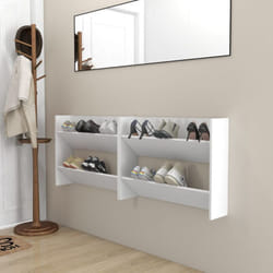 Vidaxl - Scarpiere a Muro 2pz Bianche 80x18x60 cm in Legno Multistrato