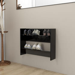 Vidaxl - Scarpiera a Muro Salvaspazio, Portascarpe Nera 80x18x60 cm in Truciolato