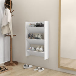 Vidaxl - Scarpiera a Muro Bianca 60x18x90 cm in Legno Multistrato