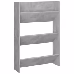 vidaXL Scarpiera a Muro Grigio Cemento 60x18x90cm in Legno Multistrato - Vista aggiuntiva 2