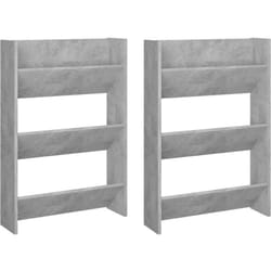 Scarpiere Muro 2pz Grigio Cemento 60x18x90cm Legno Multistrato Vidaxl Grigio