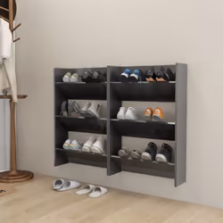 Le vostre scarpe saranno sempre organizzate e a portata di mano con questo moderno set di scarpiere a parete! È caratterizzat ...