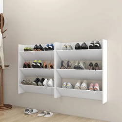 Vidaxl - Scarpiere a Muro 2pz Bianche 80x18x90 cm in Legno Multistrato