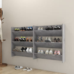 Scarpiere Muro 2pz Grigio Cemento 80x18x90cm Legno Multistrato - Vidaxl