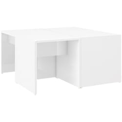 Tavolini da Salotto 4 pz Bianco Lucido 33x33x33 cm Multistrato Vidaxl