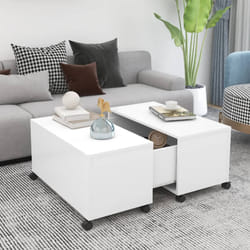 vidaXL Tavolino da Salotto Bianco 75x75x38 cm in Legno Multistrato