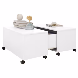 vidaXL Tavolino da Salotto Bianco 75x75x38 cm in Legno Multistrato - Vista aggiuntiva 3