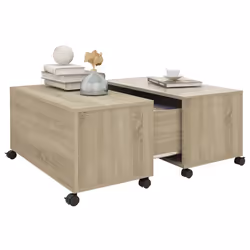 vidaXL Tavolino da Salotto Rovere Sonoma 75x75x38 cm Legno Multistrato - Vista aggiuntiva 3