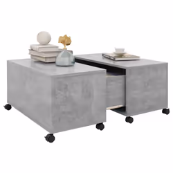 vidaXL Tavolino da Salotto Grigio Cemento 75x75x38cm Legno Multistrato - Vista aggiuntiva 3