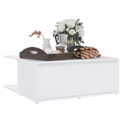 vidaXL Tavolino da Salotto Bianco 80x80x31 cm in Legno Multistrato - Vista aggiuntiva 3
