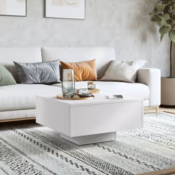 vidaXL Tavolino da Salotto Bianco 60x60x31,5 cm in Legno Multistrato - Vista aggiuntiva 3
