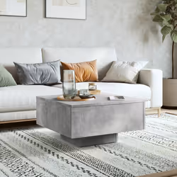 vidaXL Tavolino da Salotto Grigio Cemento 60x60x31,5 Legno Multistrato - Vista aggiuntiva 3