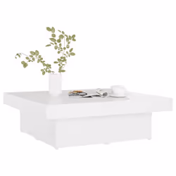 vidaXL Tavolino da Salotto Bianco Lucido 90x90x28 cm Legno Multistrato - Vista aggiuntiva 3