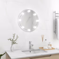 vidaXL Specchio da Parete Rotondo con Luci LED in Vetro - Vista aggiuntiva 3