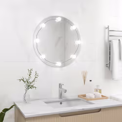 vidaXL Specchio da Parete Rotondo con Luci LED in Vetro - Vista aggiuntiva 3