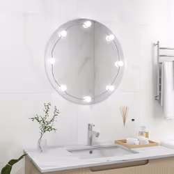 vidaXL Specchio da Parete Rotondo con Luci LED in Vetro - Vista aggiuntiva 3