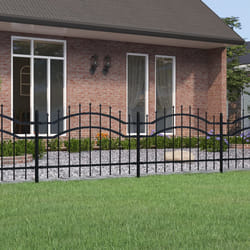 vidaXL Recinzione da giardino con punta a lancia nera 239x75 cm in acciaio verniciato a polvere