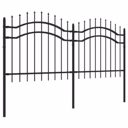 vidaXL Recinzione da giardino con punta a lancia nera 239x100 cm in acciaio verniciato a polvere - Vista aggiuntiva 3