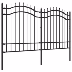 vidaXL Recinzione da giardino con punta a lancia nera 239x125 cm in acciaio verniciato a polvere - Vista aggiuntiva 3