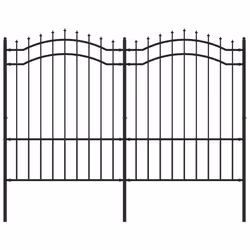 vidaXL Recinzione da giardino con punta a lancia nera 239x150 cm in acciaio verniciato a polvere - Vista aggiuntiva 2