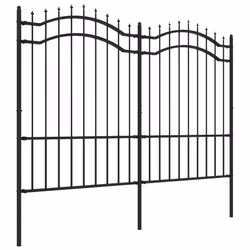 vidaXL Recinzione da giardino con punta a lancia nera 239x150 cm in acciaio verniciato a polvere - Vista aggiuntiva 3