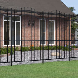 vidaXL Recinzione da giardino con punta a lancia nera 239x175 cm in acciaio verniciato a polvere
