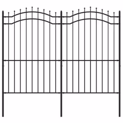vidaXL Recinzione da giardino con punta a lancia nera 239x175 cm in acciaio verniciato a polvere - Vista aggiuntiva 2