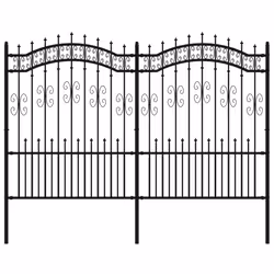 vidaXL Recinzione da giardino con punta a lancia nera 240x150 cm in acciaio verniciato a polvere - Vista aggiuntiva 2
