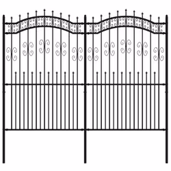 vidaXL Recinzione da giardino con punta a lancia nera 240x175 cm in acciaio verniciato a polvere - Vista aggiuntiva 2