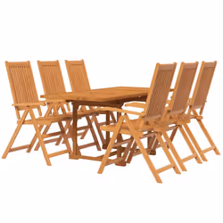 vidaXL Set Mobili da Pranzo per Giardino 7 pz Legno Massello di Acacia - Vista aggiuntiva 3
