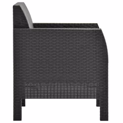 VidaXL 3079666 sedia da esterno Terrazzo Seduta imbottita Polipropilene (PP), Malacca Antracite - Vista aggiuntiva 4