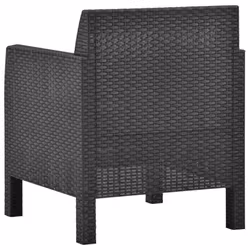 VidaXL 3079666 sedia da esterno Terrazzo Seduta imbottita Polipropilene (PP), Malacca Antracite - Vista aggiuntiva 5