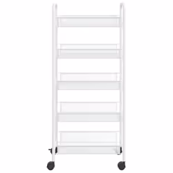 vidaXL Carrello da Cucina con 5 Ripiani Bianco 46x26x105 cm in Ferro - Vista aggiuntiva 3