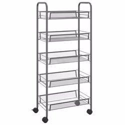 vidaXL Carrello da Cucina con 5 Ripiani Grigio 46x26x105 cm in Ferro - Vista aggiuntiva 2