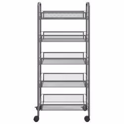 vidaXL Carrello da Cucina con 5 Ripiani Grigio 46x26x105 cm in Ferro - Vista aggiuntiva 3
