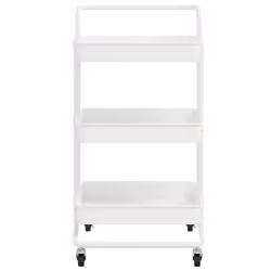 vidaXL Carrello da Cucina 3 Ripiani Bianco 42x35x85 cm Ferro e ABS - Vista aggiuntiva 3