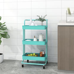 Carrello da Cucina 3 Ripiani Turchese 42x35x85 cm Ferro e abs Vidaxl 3048