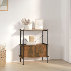 Libreria, Scaffale Portaoggetti 3 Livelli con Mobiletto 80x40x92cm Acciaio e Legno Vidaxl 9221