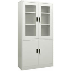 Armadio per Ufficio Grigio Chiaro 90x40x180 cm in Acciaio Vidaxl