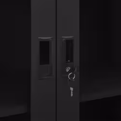 VidaXL 335948 schedario e accessori Acciaio, Vetro temperato Nero - Vista aggiuntiva 6