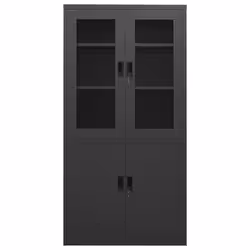 VidaXL 335949 schedario e accessori Acciaio, Vetro temperato Antracite - Vista aggiuntiva 2