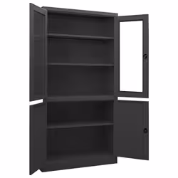 VidaXL 335949 schedario e accessori Acciaio, Vetro temperato Antracite - Vista aggiuntiva 5