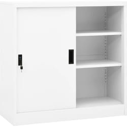 Mobile Moderno, Armadio per Ufficio Anta Scorrevole Bianco 90x40x90cm Acciaio Vidaxl 2450