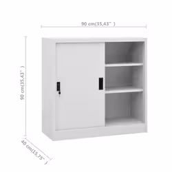 VidaXL 335951 schedario e accessori Acciaio Grigio chiaro - Vista aggiuntiva 8