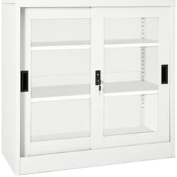 Armadio con Ante Scorrevoli Bianco 90x40x90 cm in Acciaio Vidaxl