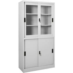 Armadio con Anta Scorrevole Grigio Chiaro 90x40x180 cm Acciaio Vidaxl 111474