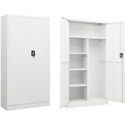 Armadio con Ripiani e ante 90x40x180 cm in Acciaio vari colori colore : Bianco