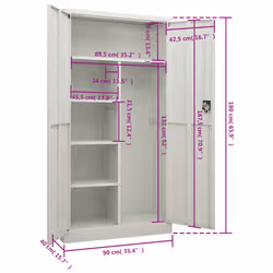 VidaXL 335971 schedario e accessori Acciaio Grigio chiaro - Vista aggiuntiva 8