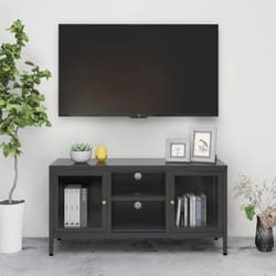 vidaXL Mobile TV Antracite 105x35x52 cm in Acciaio e Vetro